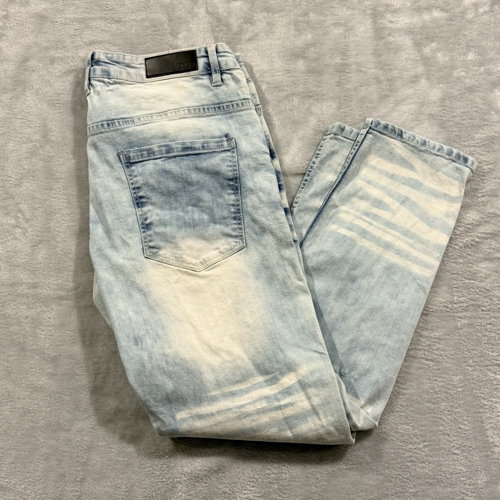 KRISP Denim Jeans Men's 36x30 Ripped Distressed Skater Moto Boho